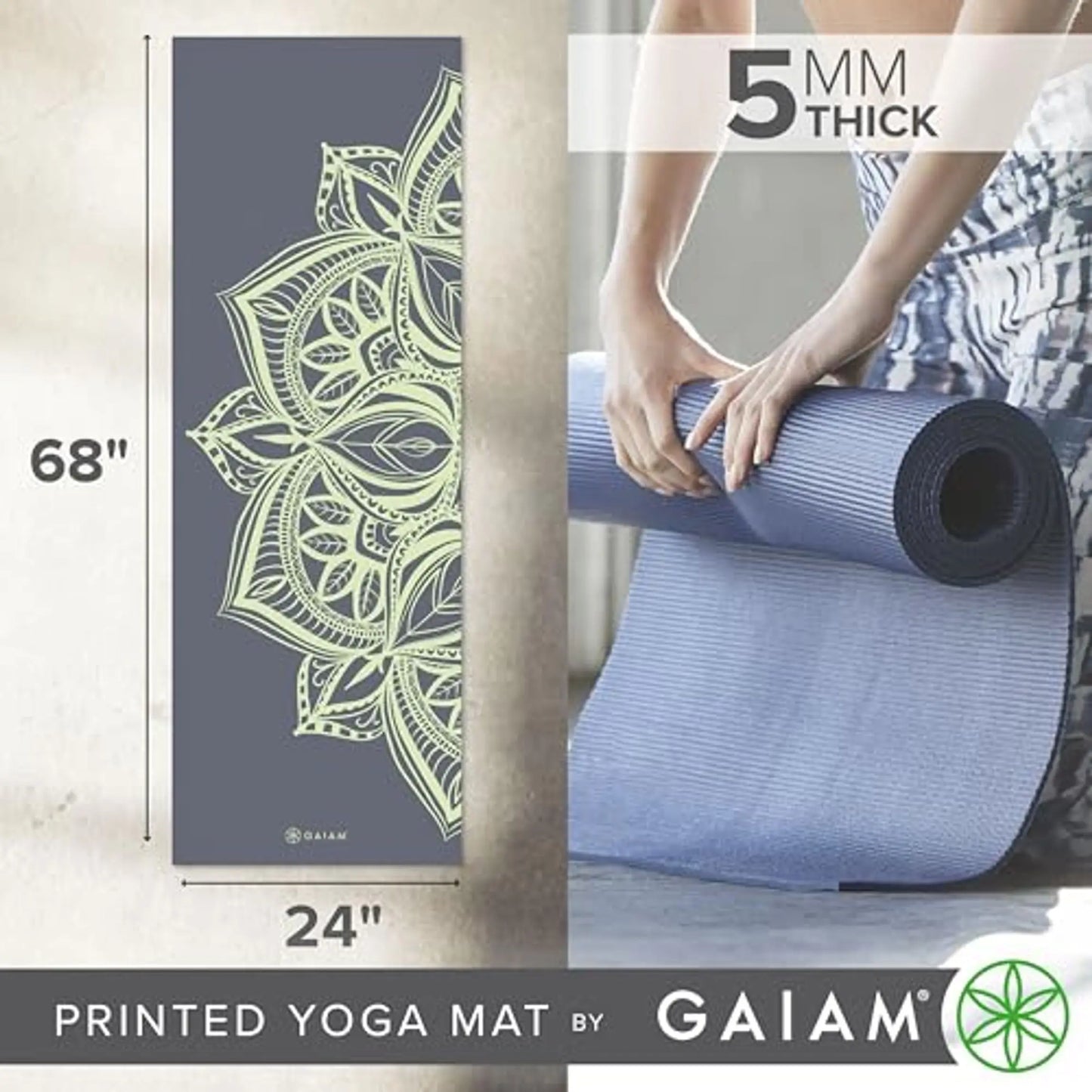 Thick Non Slip Yoga Mat for Pilates and Home Workouts