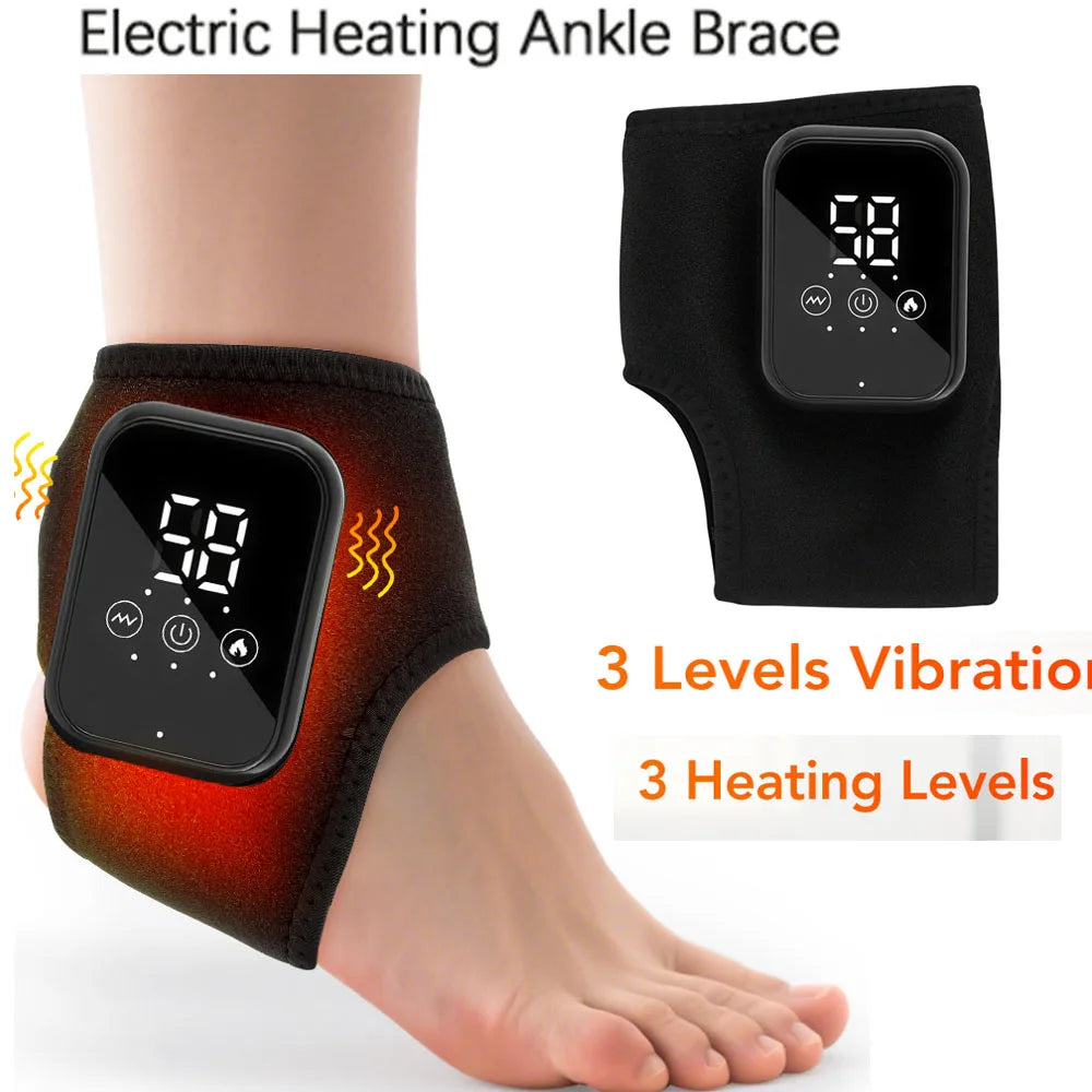 Hailicare Rechargeable Electric Ankle Massager With Heat And Vibration