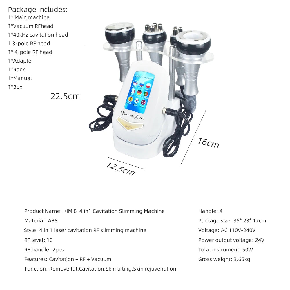 MISSHEART 4 In 1 Cavitation Vacuum Slimming Machine