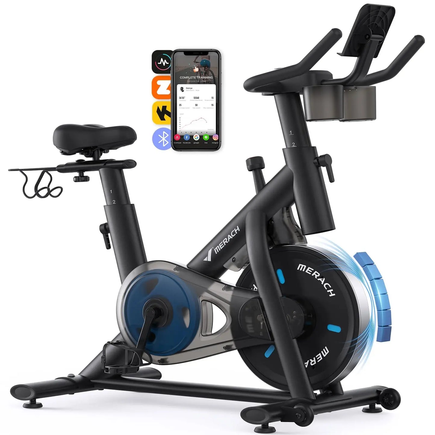 Merach Magnetic Stationary Bike With Exclusive App And Low Noise