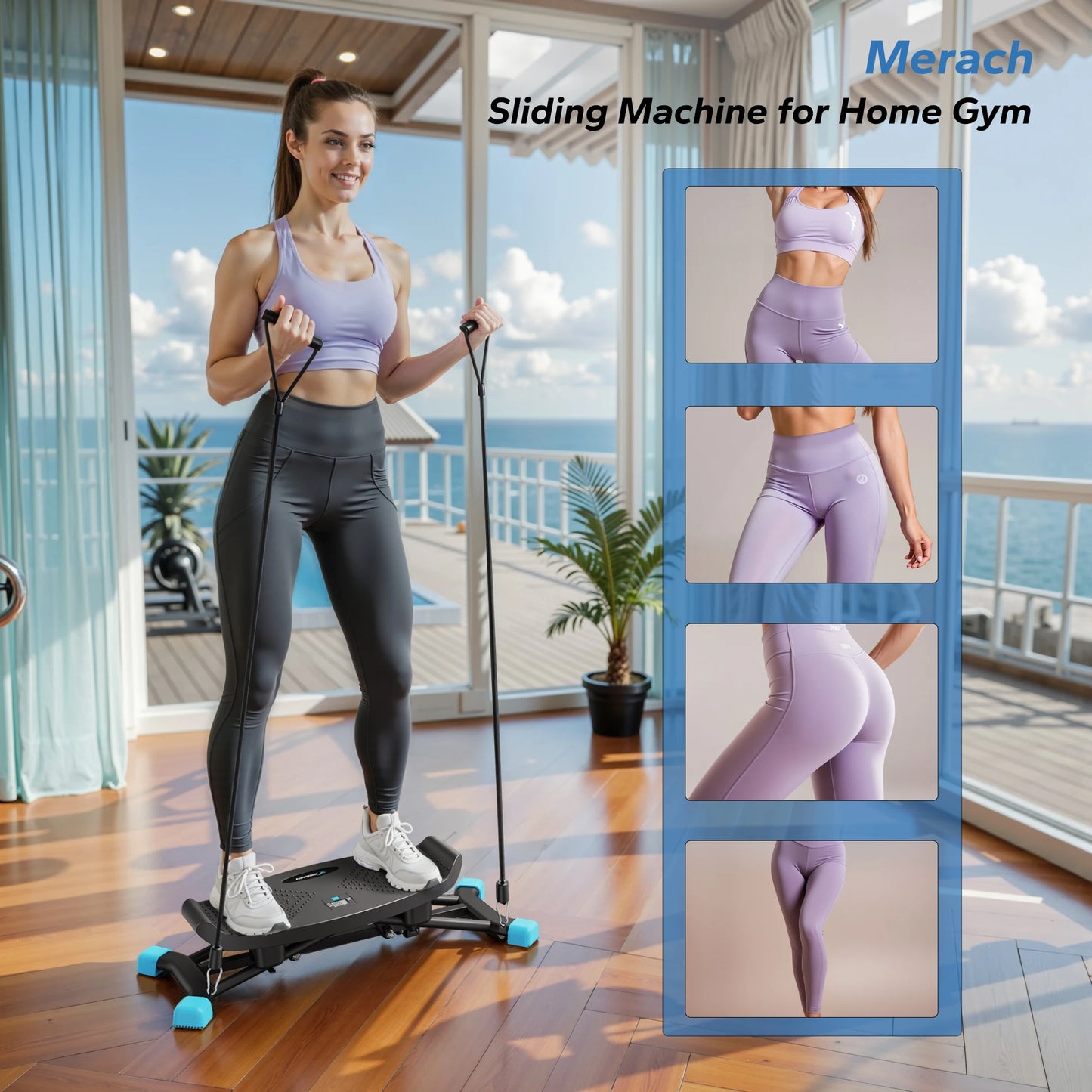 MERACH Ski Machine Simulated Ski Training For Full Body Cardio Fitness