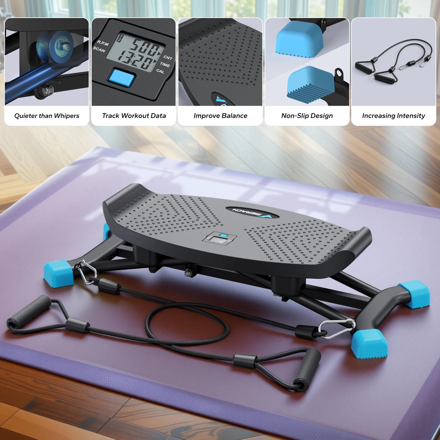 MERACH Ski Machine Simulated Ski Training For Full Body Cardio Fitness