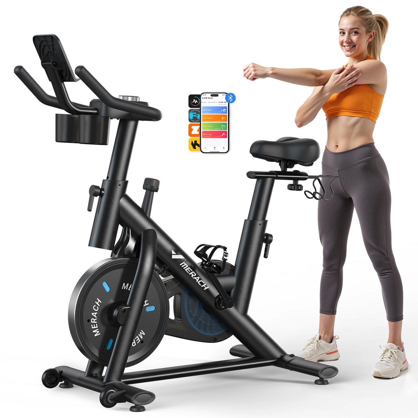 Merach Magnetic Stationary Bike With Exclusive App And Low Noise