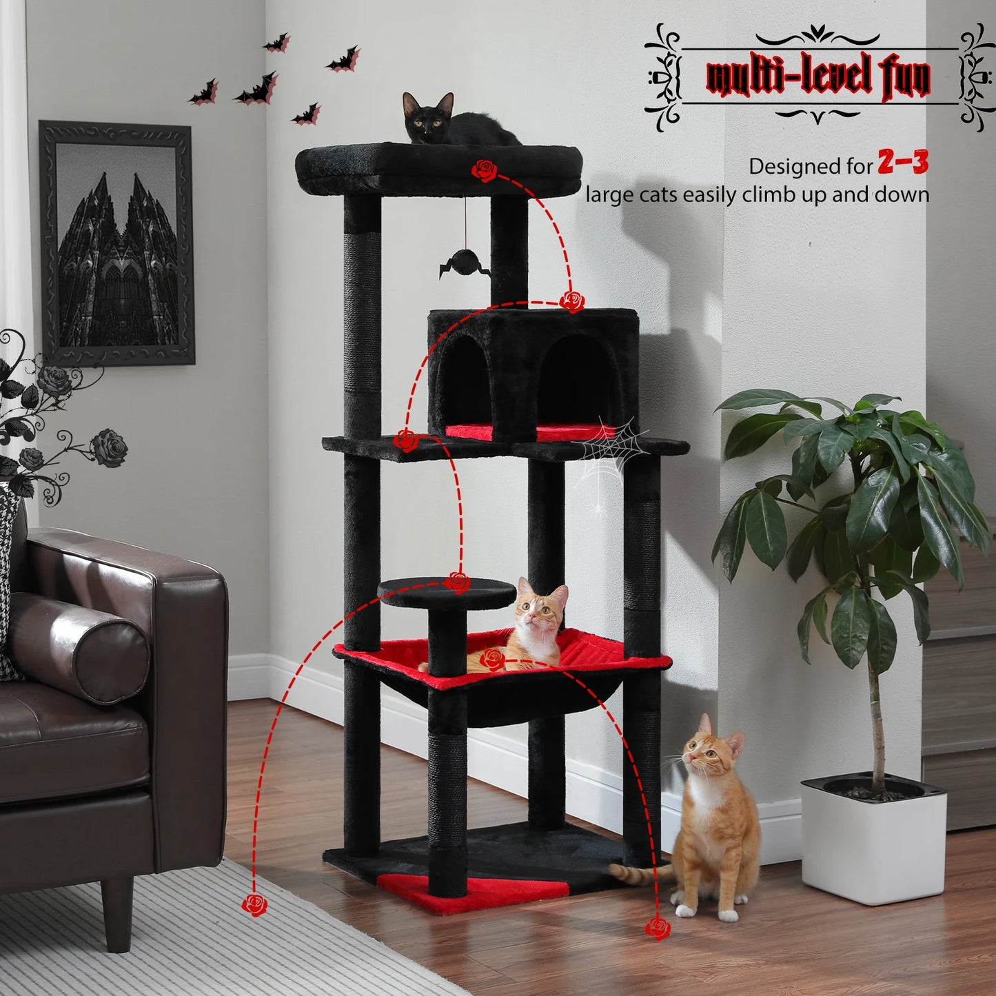 PAWZ Road 5-Level Cat Tree For Indoor Cats Scratching Posts