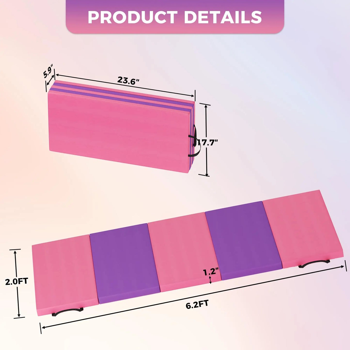 HiMISS Folding Gymnastics Mat For Home Gym Tumbling And Yoga