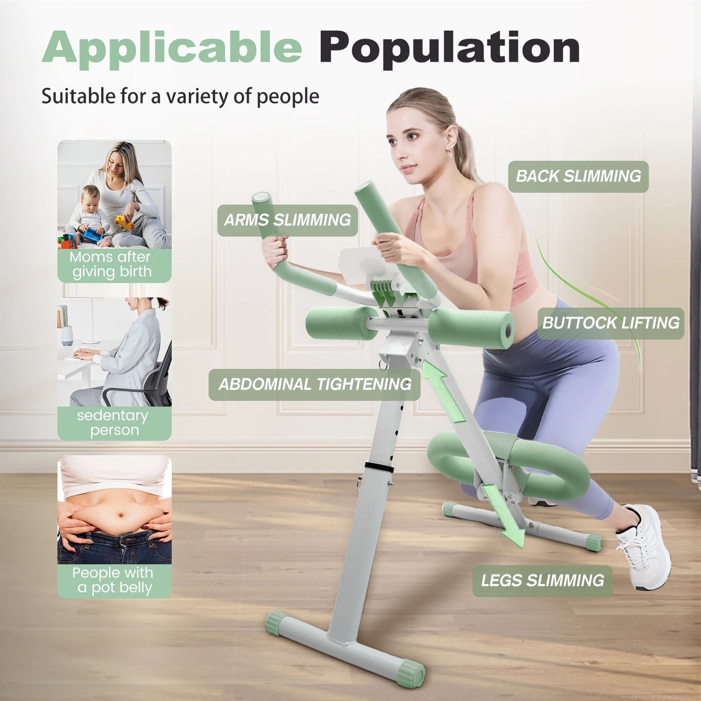 Abdominal Folding Crunch Trainer Core Machine For Home Gym