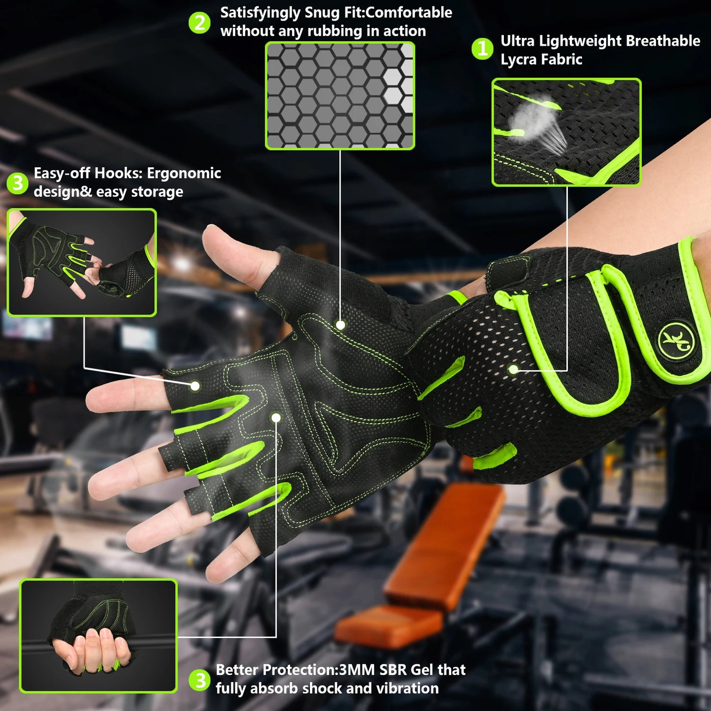 Moreok Gym Gloves for Men and Women Weight Lifting Training