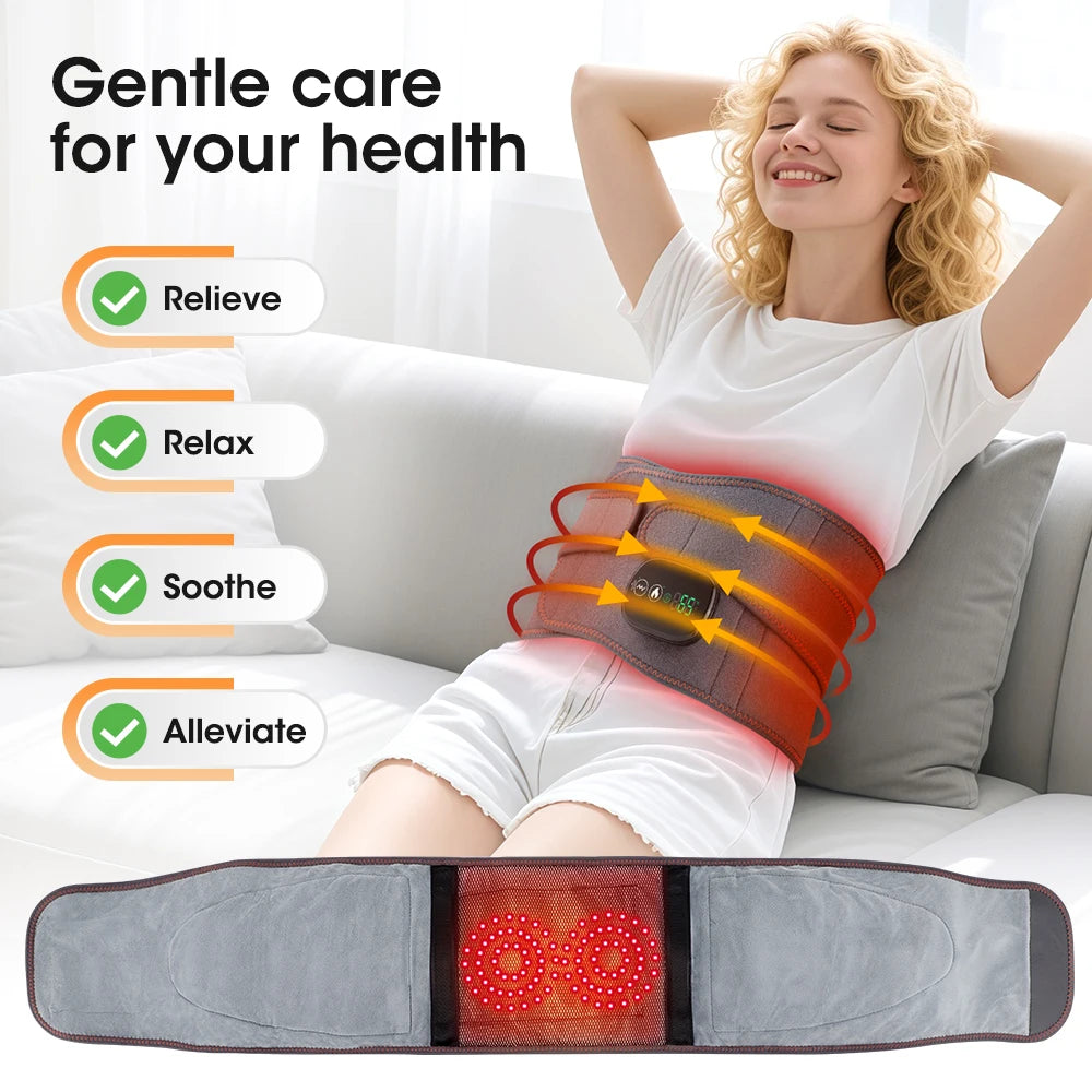 Moajaza Wireless Heating Waist Massager With Red Light Therapy And Vibration