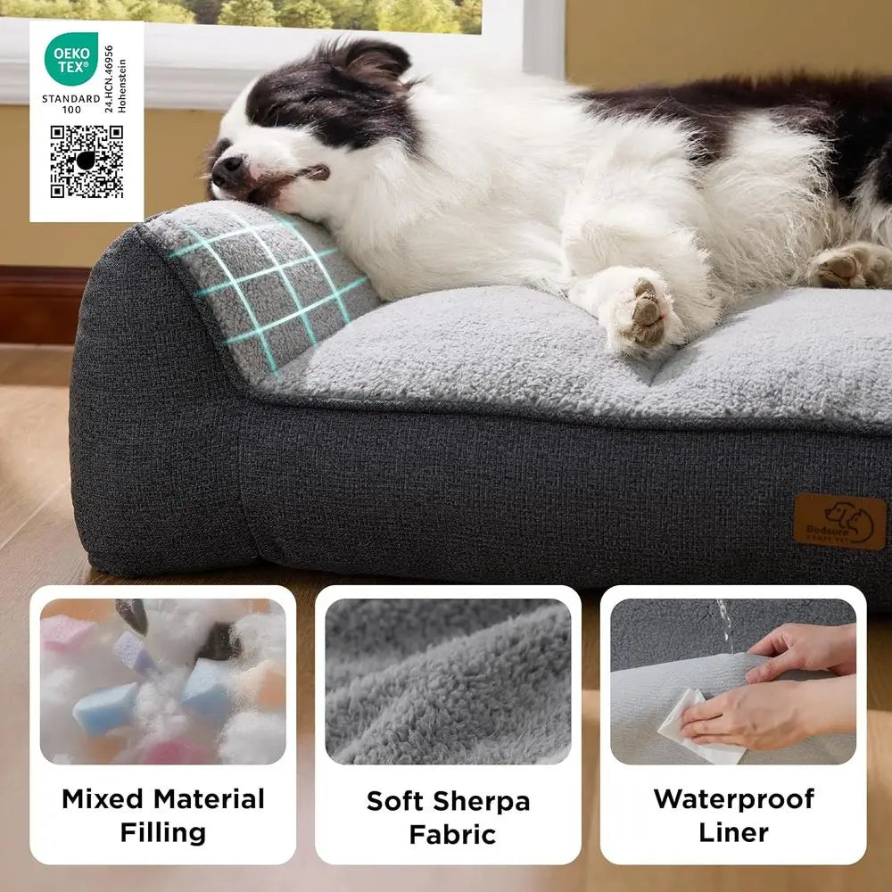 Supporax™ XL Pro Orthopedic Dog Beds Large Sized Dog - Extra Thick Supportive Dogs Couch with Waterproo Washable Cover, Extra La