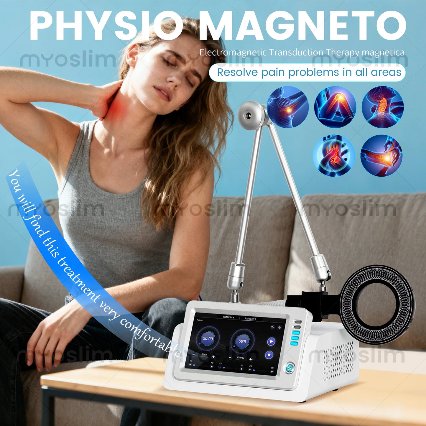 MYOSLIM Noninvasive Pulsed Magnetic Device For Pain Relief And Recovery