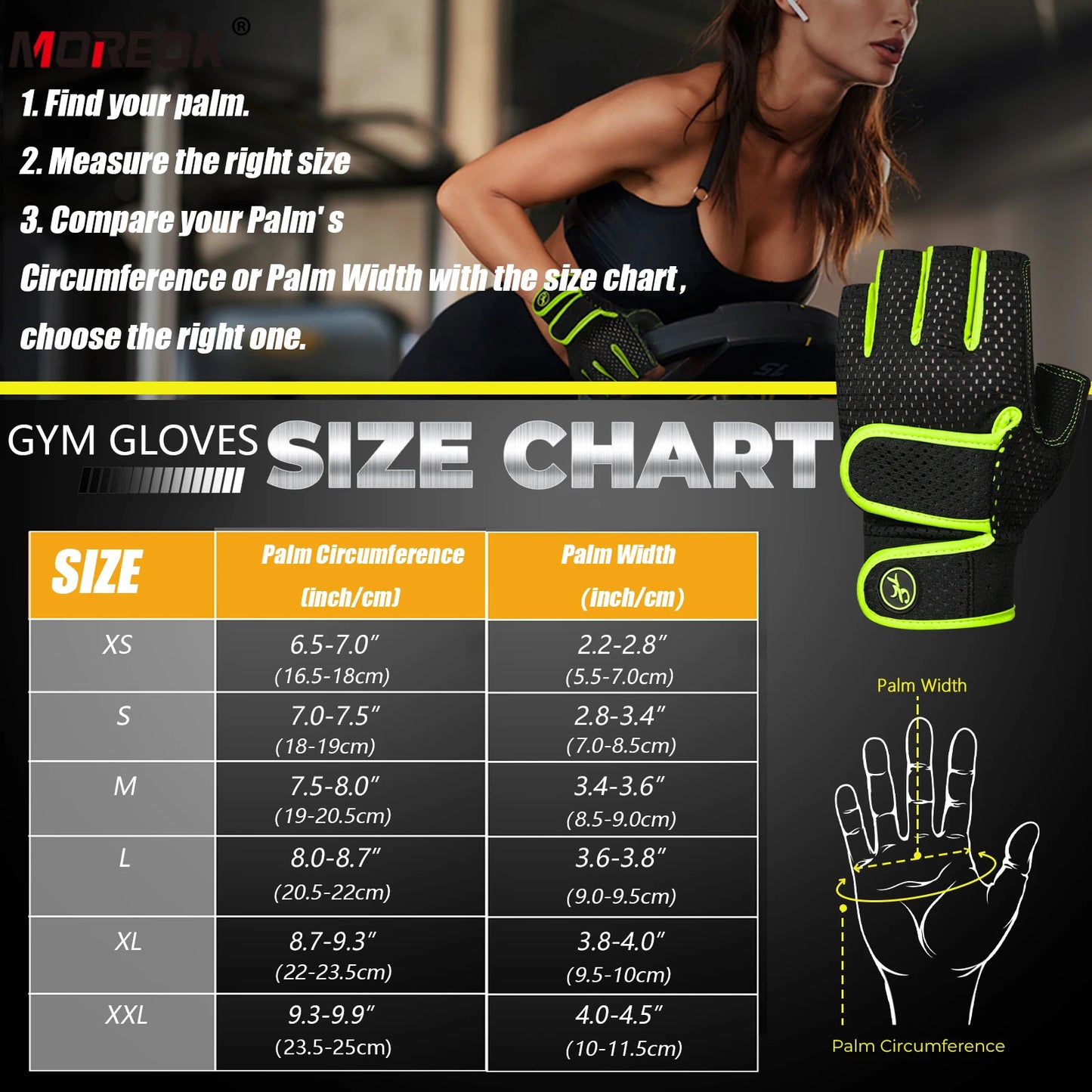 Moreok Gym Gloves for Men and Women Weight Lifting Training