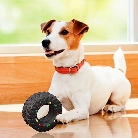 Puppy Teeth Training Toy Durable Dog Chew Wheel Interactive Sound Toy Chew-Resistant for Small Medium Dogs Pet Supplies