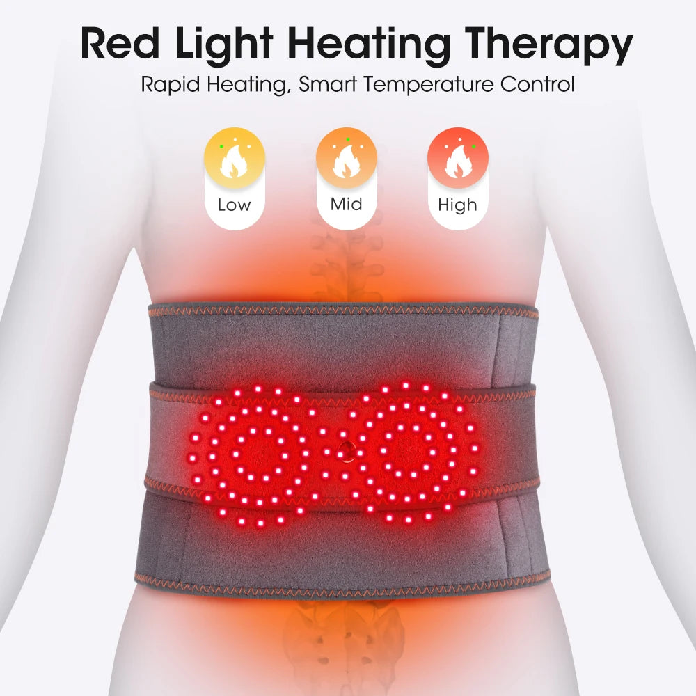 Moajaza Wireless Heating Waist Massager With Red Light Therapy And Vibration
