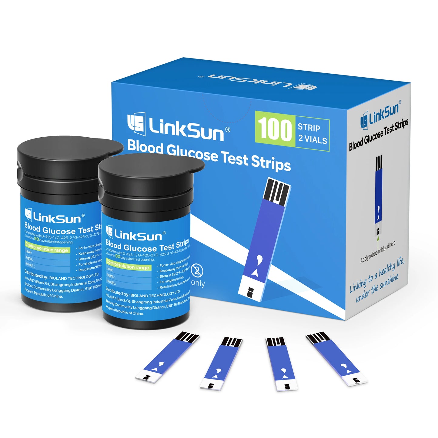 Linksun Blood Glucose Meter Glucometer Kit for Diabetes Testing