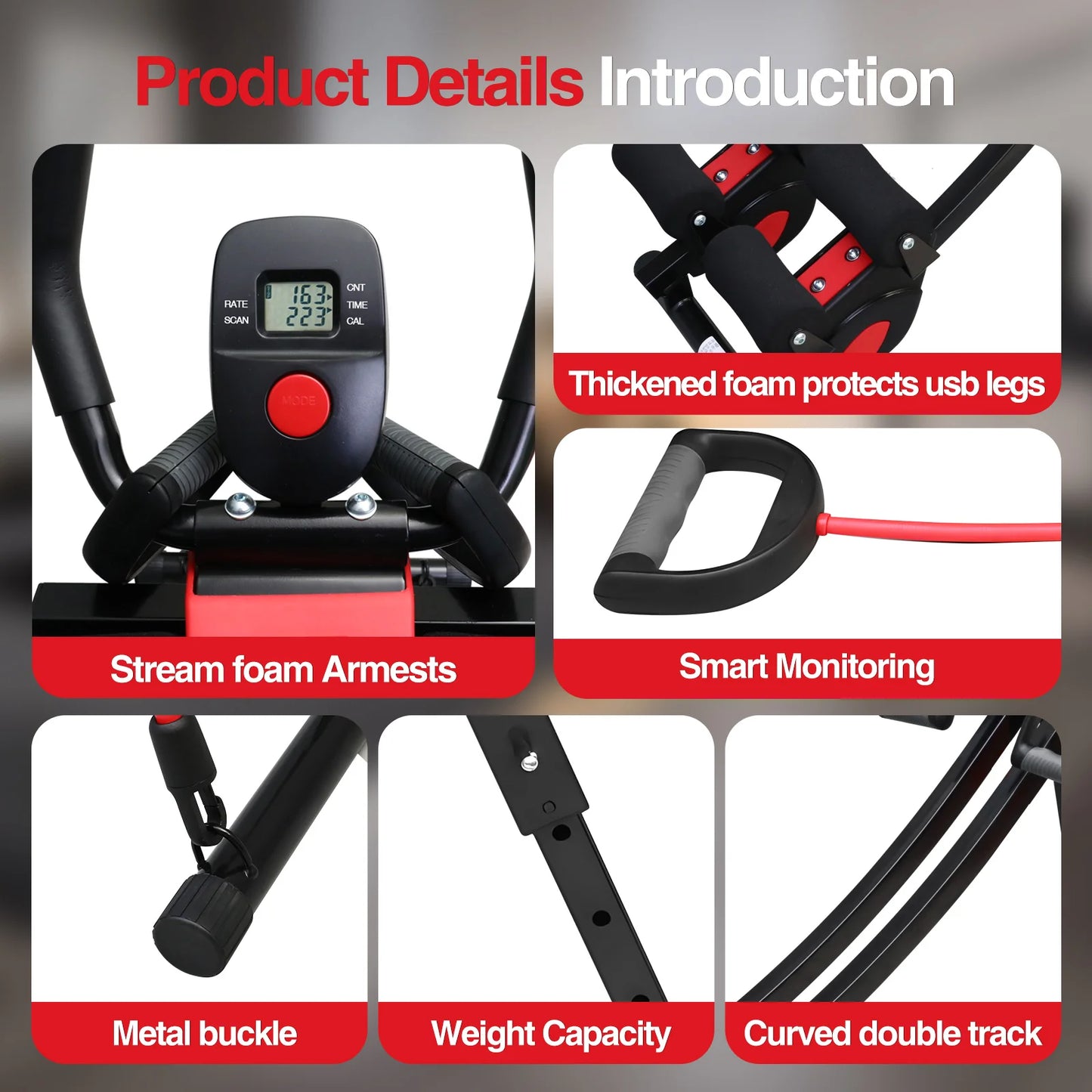Abdominal Trainer AB Machine For Home Gym Foldable Adjustable