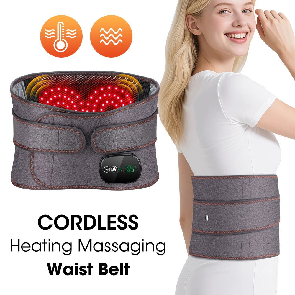 Moajaza Wireless Heating Waist Massager With Red Light Therapy And Vibration
