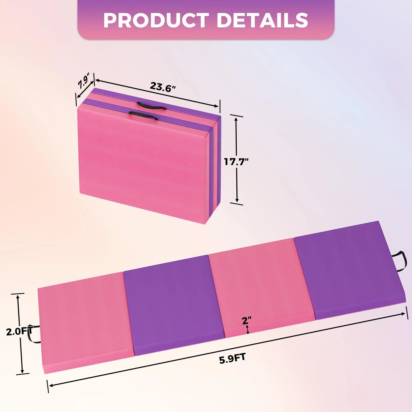 HiMISS Folding Gymnastics Mat For Home Gym Tumbling And Yoga