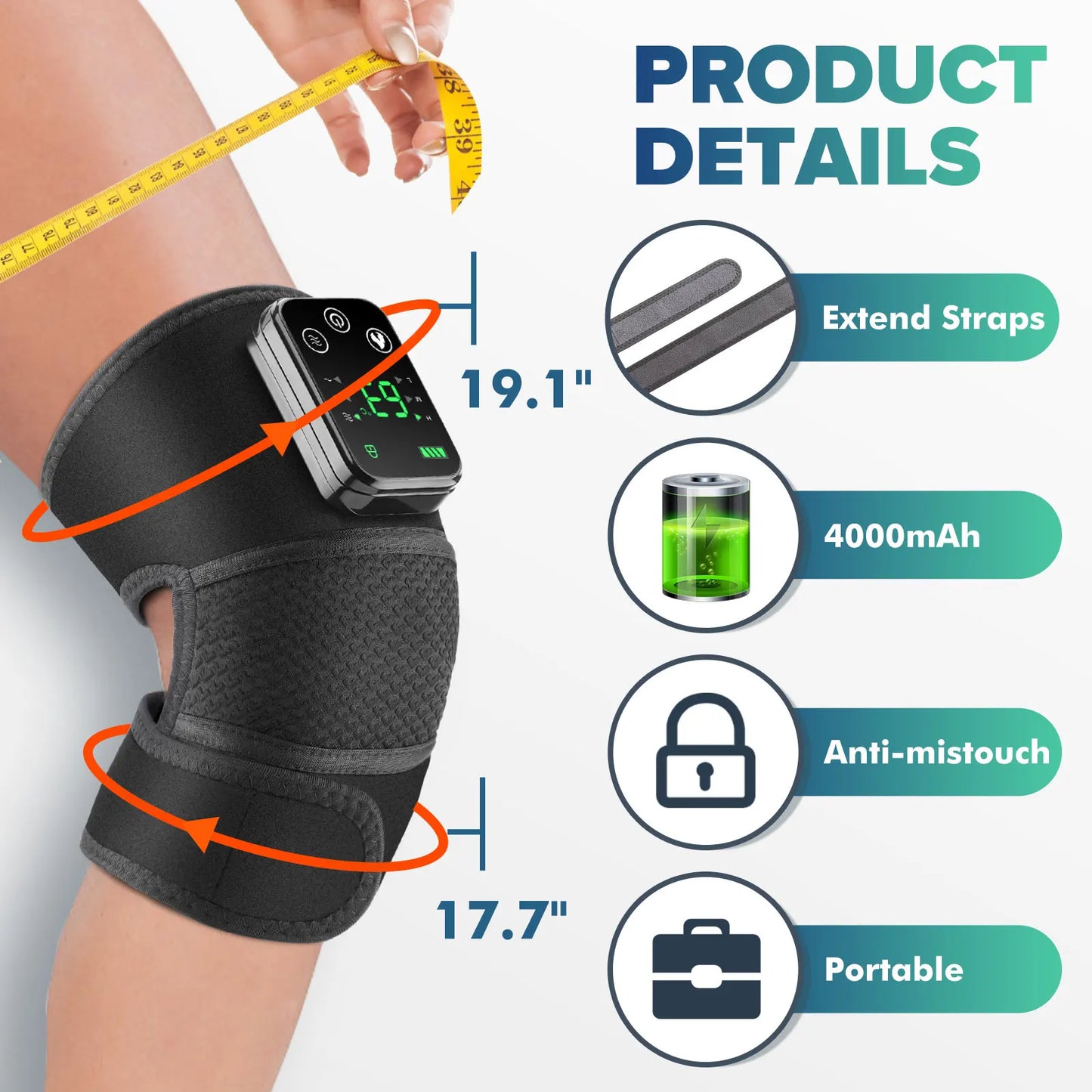 Intelligent Electric Heating Knee Joint Massage Device With Warm Compress