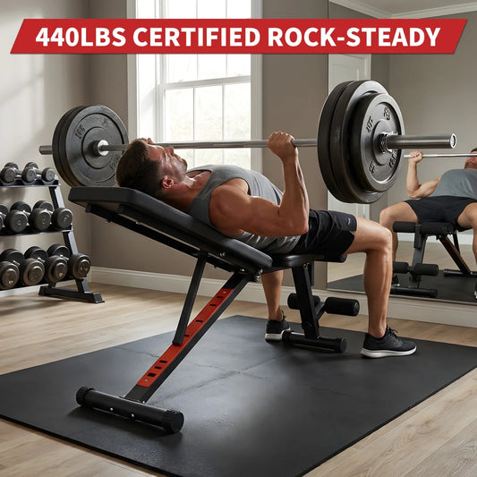 HiMISS Adjustable Weight Bench With Incline Decline And Preacher Curl