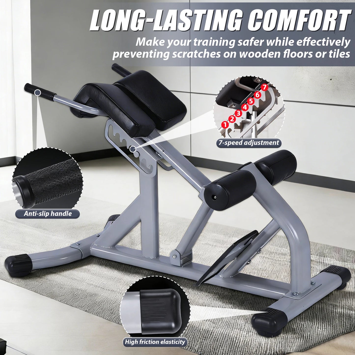 NONE Back Extension Bench Machine Glute Hamstring Abs