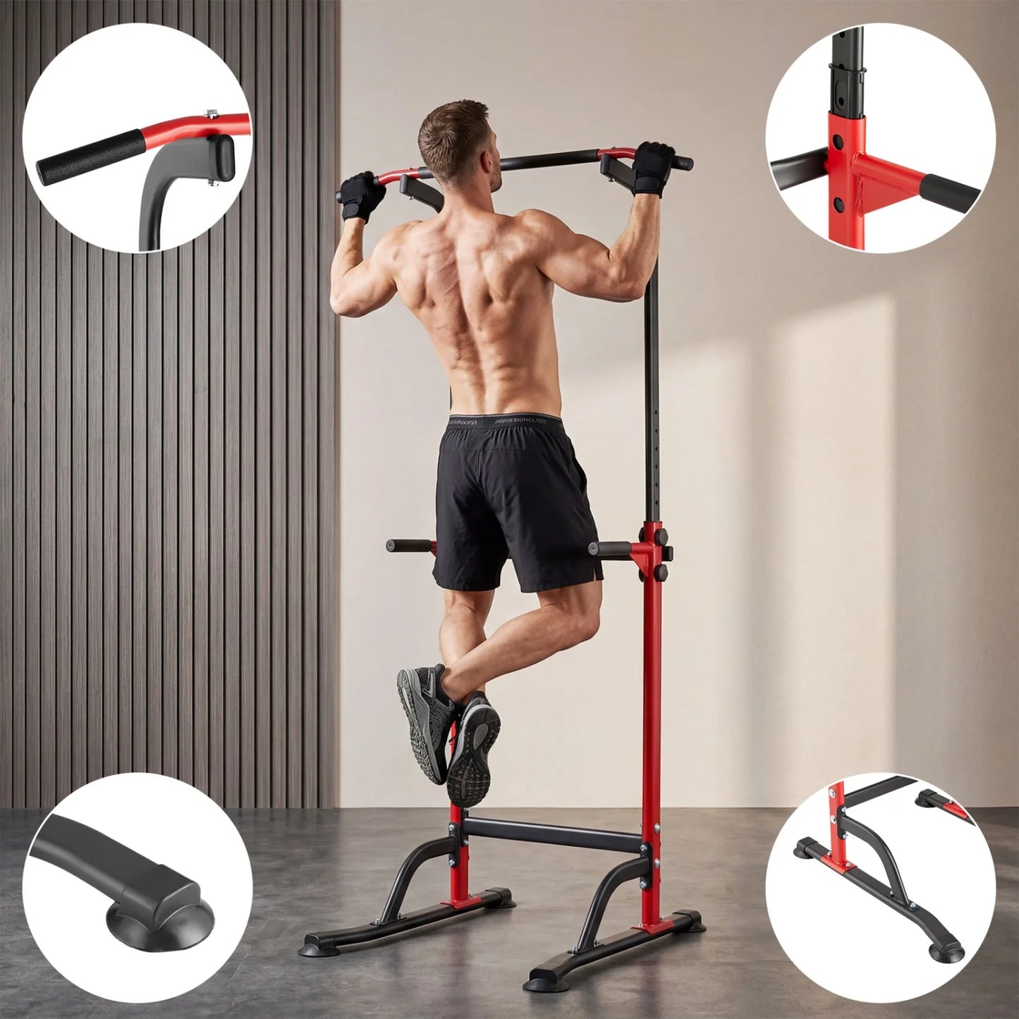 HiMISS Power Tower Pull Up Dip Station for Full Body
