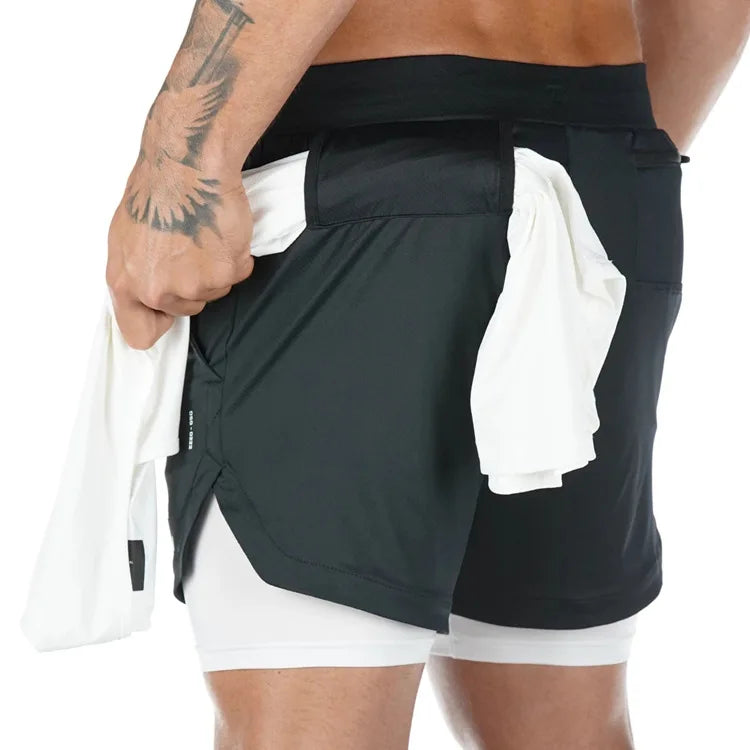 Camo Running Shorts For Men Quick Dry Gym Training Wear