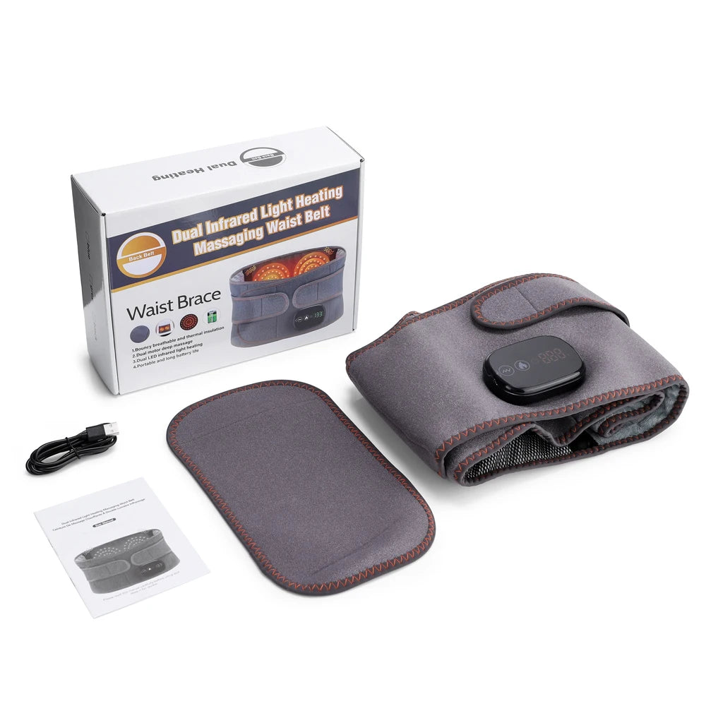 Moajaza Wireless Heating Waist Massager With Red Light Therapy And Vibration