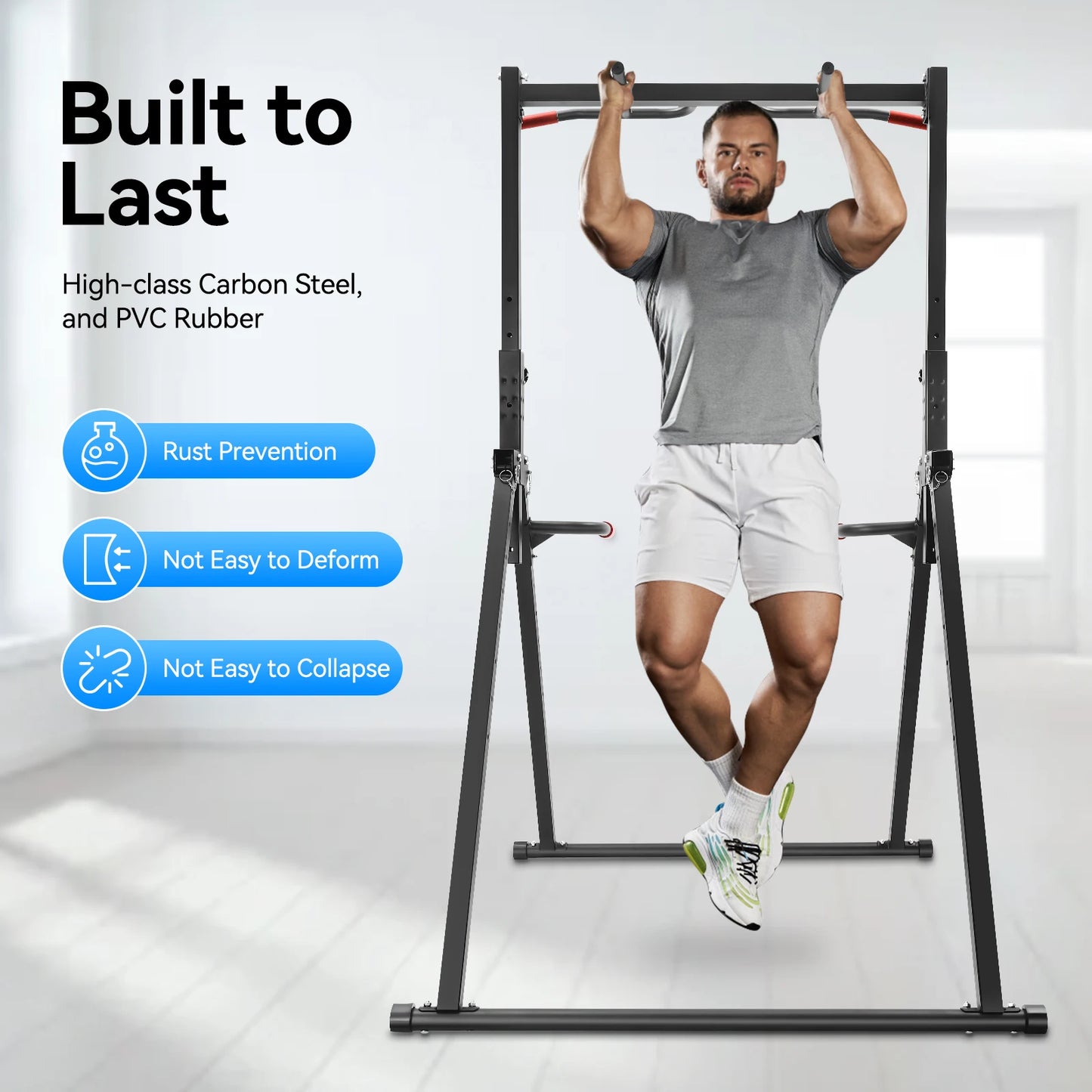Power Tower Pull-Up Bar Dip Station For Home Gym Equipment