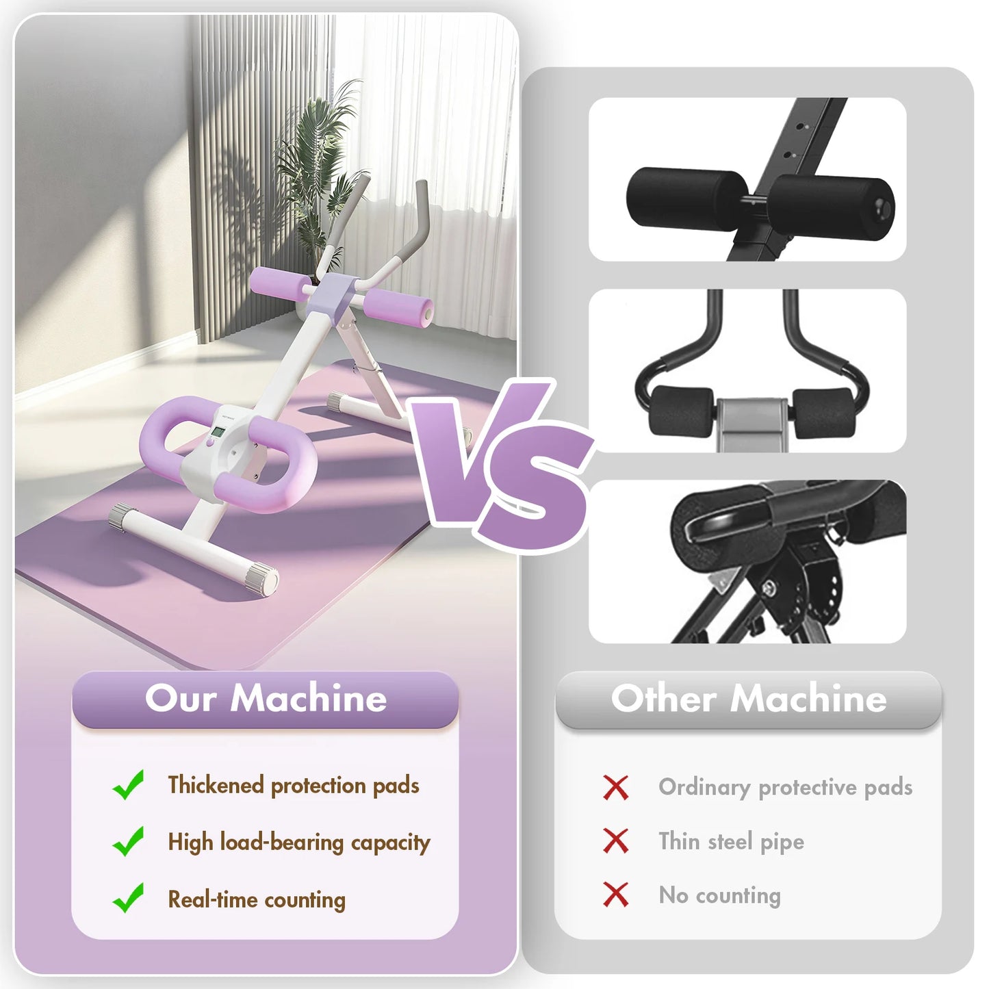 Abdominal Folding Crunch Trainer Core Machine For Home Gym