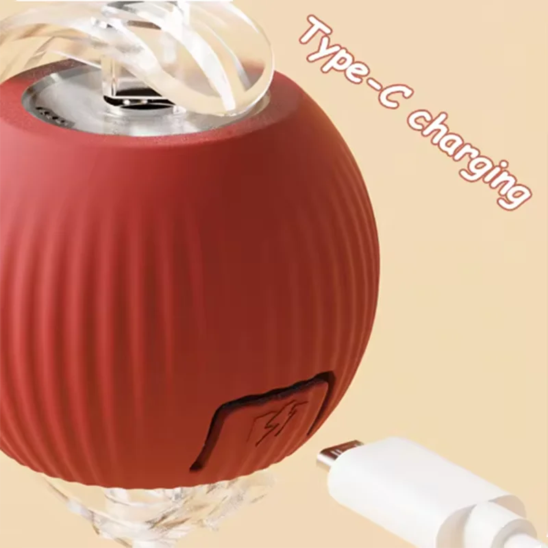 Interactive Self-Play Cat Toys Teaser Ball With Rotating Stick
