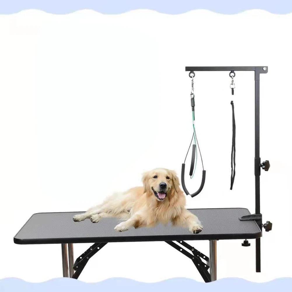 Desk Dog Cat Holder Stainless Steel Pet Dog Grooming Table Bracket Arm Height Adjustable Telescopic Table Hanger Pet Accessories