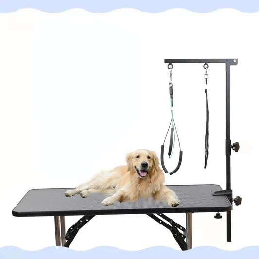 Desk Dog Cat Holder Stainless Steel Pet Dog Grooming Table Bracket Arm Height Adjustable Telescopic Table Hanger Pet Accessories