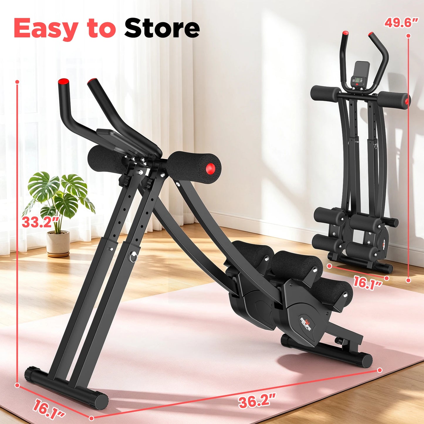 Relife Sports Dual Split-Track Ab Machine Core Trainer Home Fitness