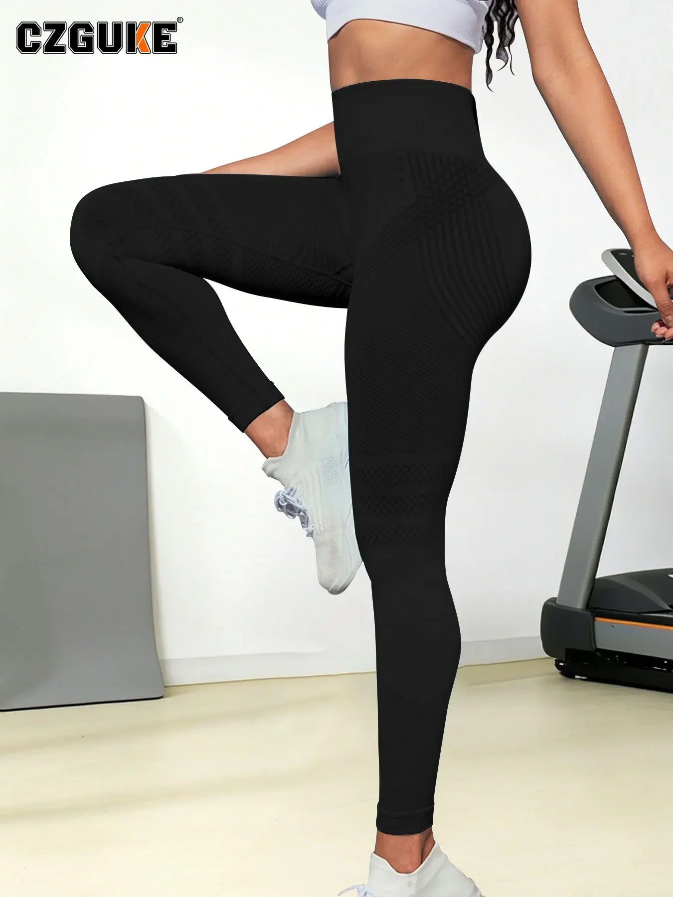CZGUKE Seamless Knit Yoga Leggings High Waist For Women