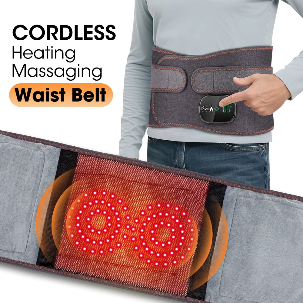 Moajaza Wireless Heating Waist Massager With Red Light Therapy And Vibration