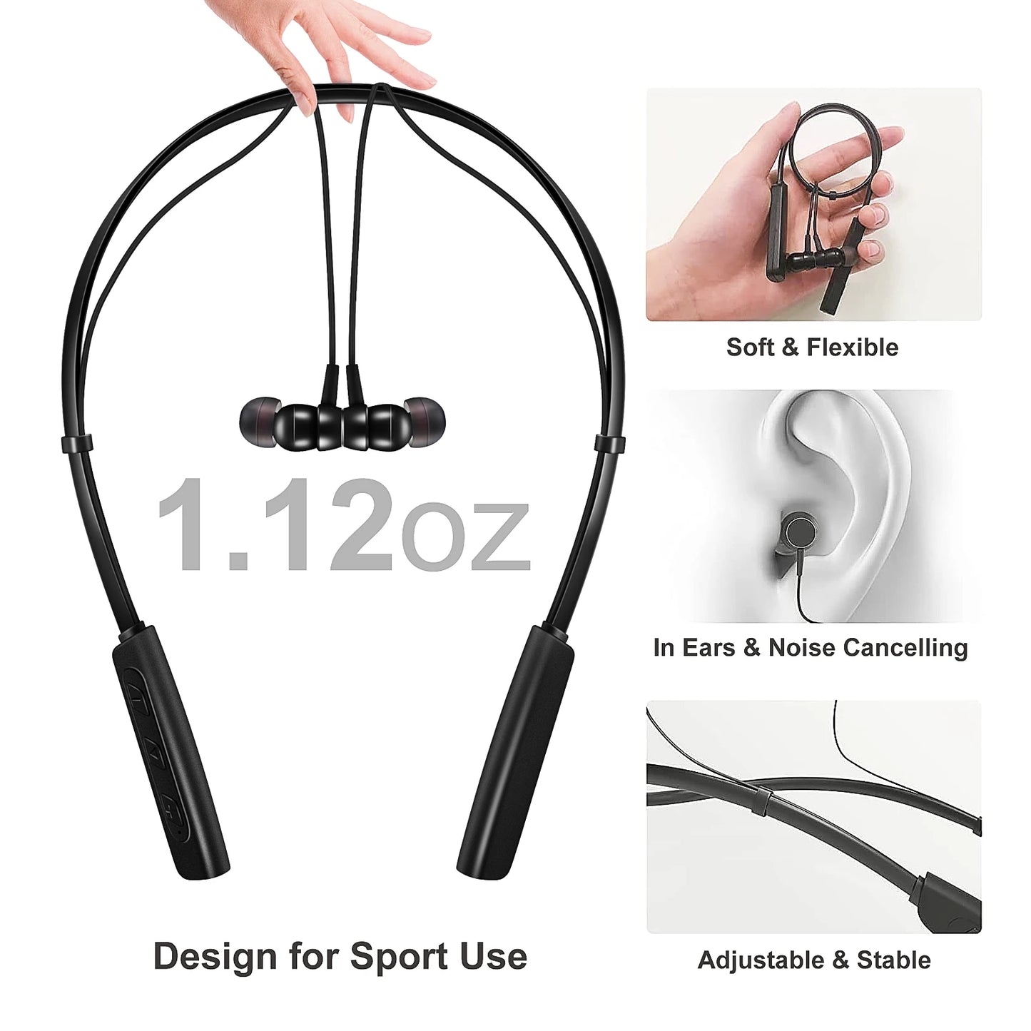 JINGHAO Neckband Hearing Amplifier Rechargeable Up To 80 Hours