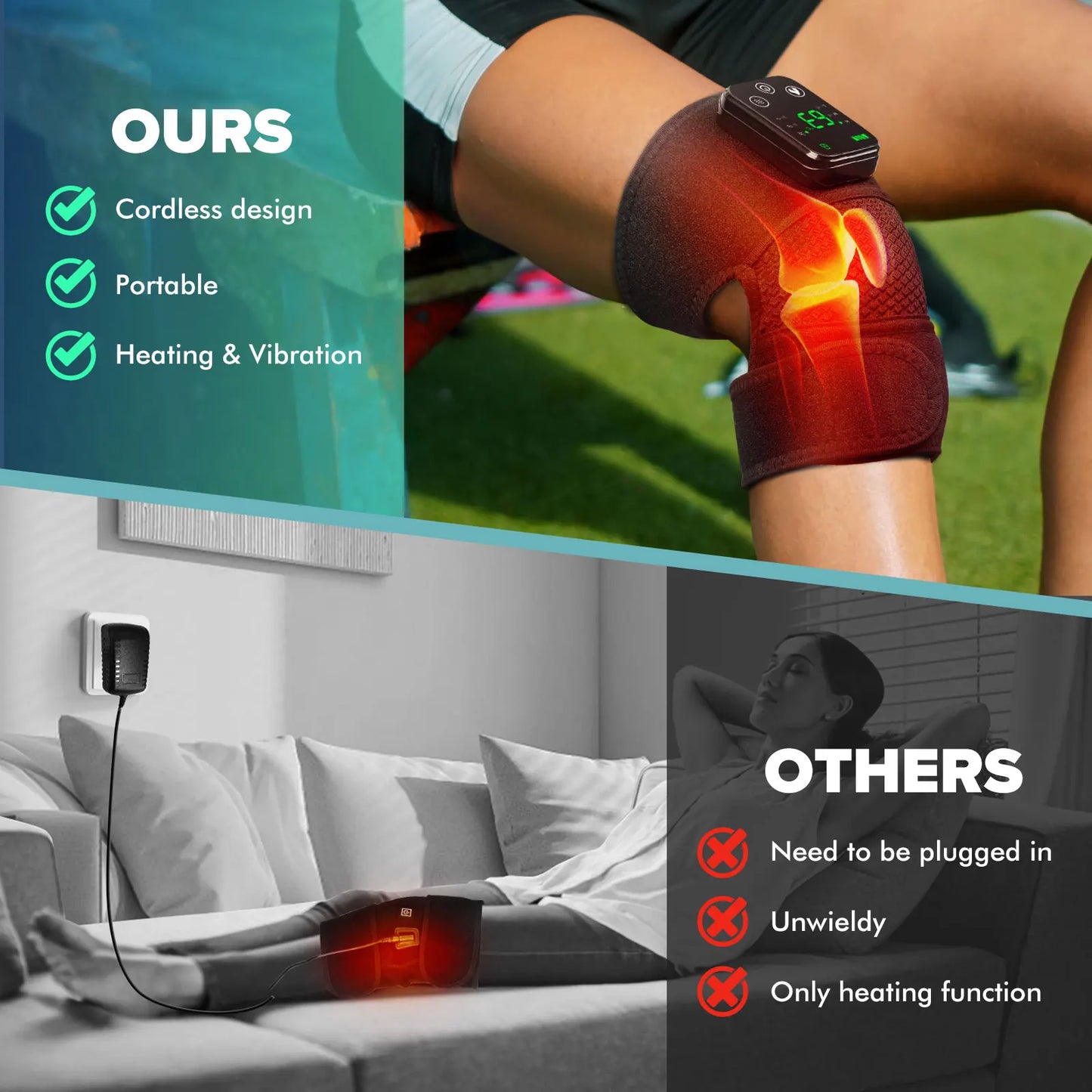 Intelligent Electric Heating Knee Joint Massage Device With Warm Compress