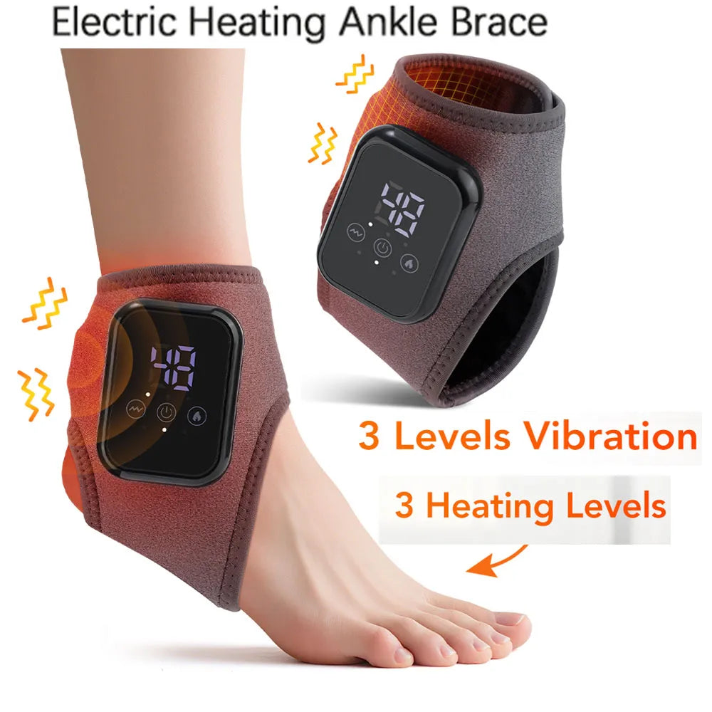 Hailicare Rechargeable Electric Ankle Massager With Heat And Vibration