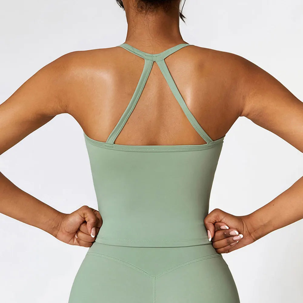 Women Cross Back Yoga Sports Bra Breathable Shockproof Gym Top