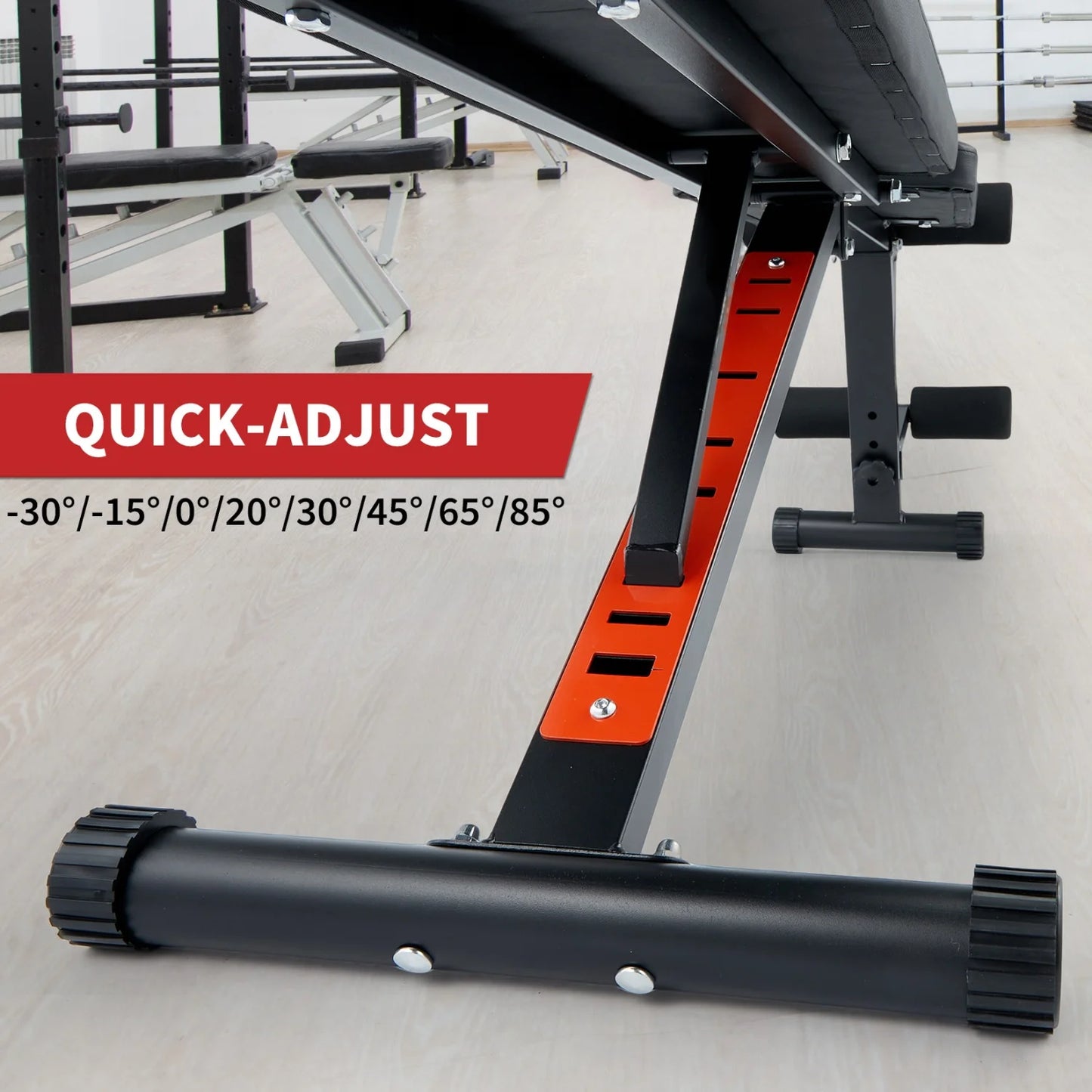 HiMISS Adjustable Weight Bench With Incline Decline And Preacher Curl