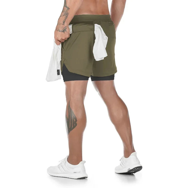 Camo Running Shorts For Men Quick Dry Gym Training Wear