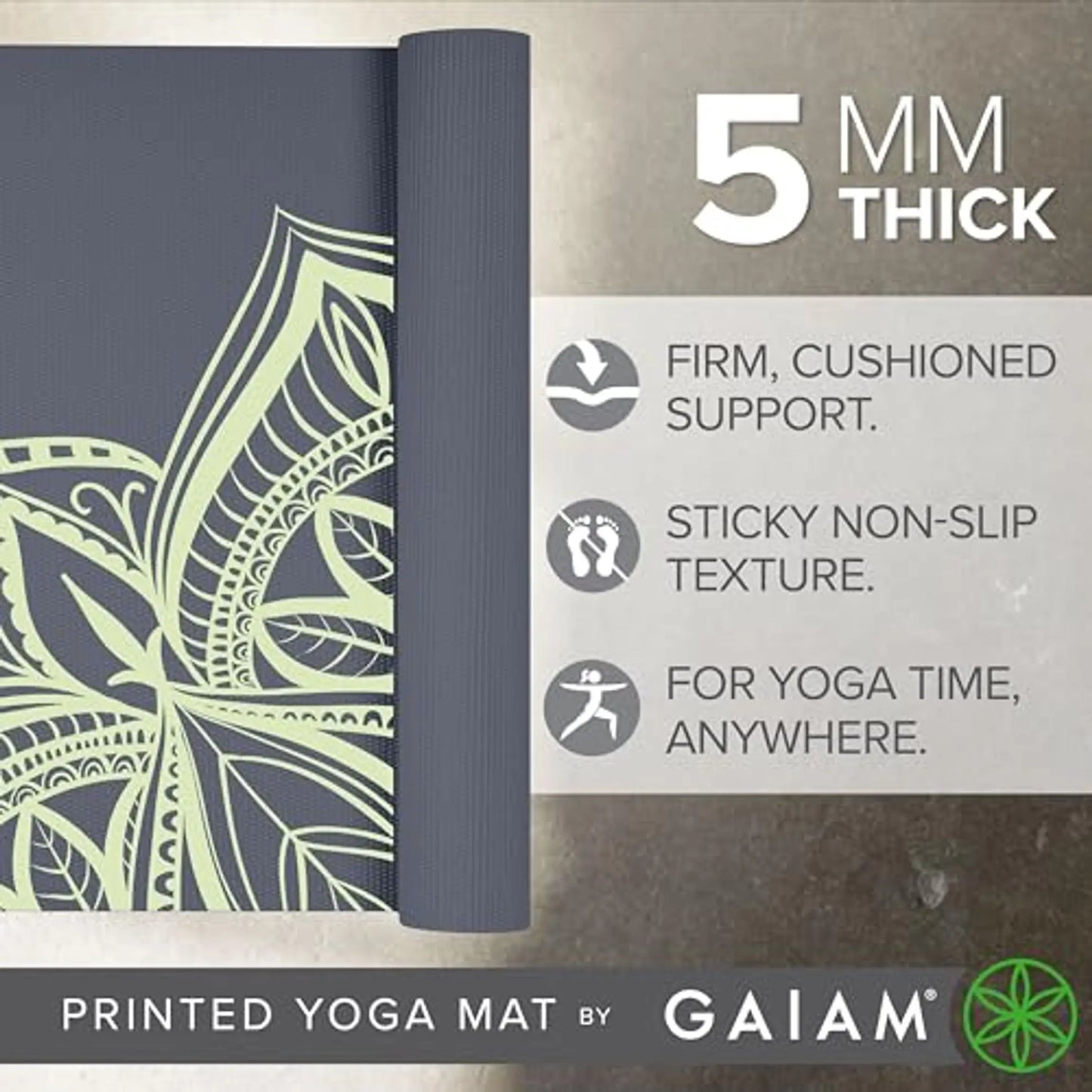 Thick Non Slip Yoga Mat for Pilates and Home Workouts