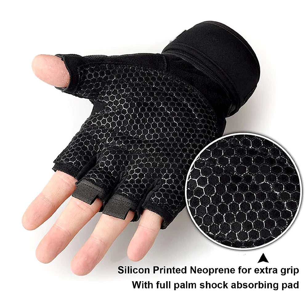 Antislip Weightlifting Gloves With Palm Protection For Gym