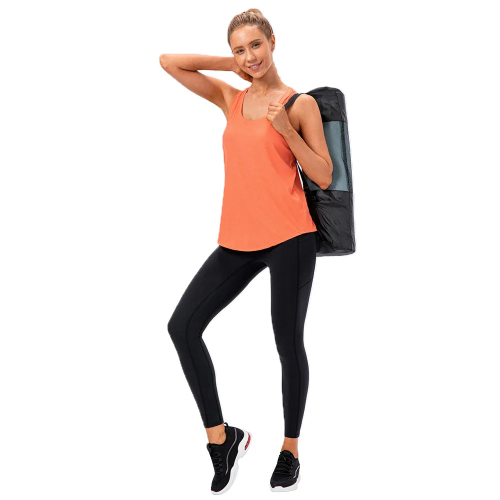 Sport Yoga Tank Top Women Quick Dry Breathable Athletic Shirt