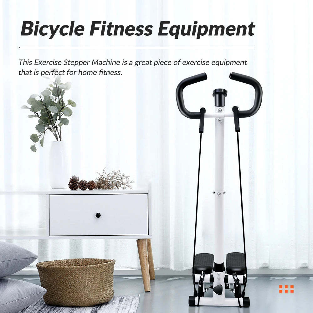 Mini Stepper Exercise Machine For Home Fitness With Resistance Bands LCD Display