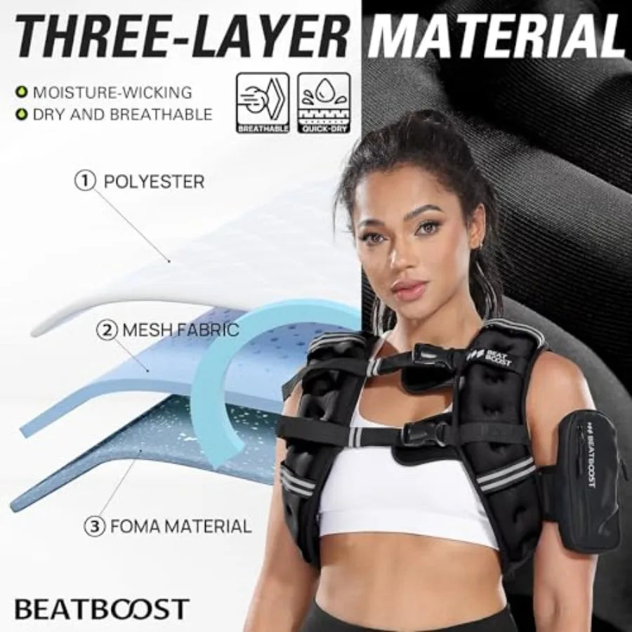 Weighted Vest Women 5 12 15 20 25 30 lb Ironsand for Walking Strength Training Running Workout