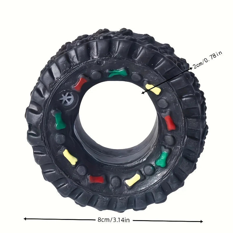 Puppy Teeth Training Toy Durable Dog Chew Wheel Interactive Sound Toy Chew-Resistant for Small Medium Dogs Pet Supplies