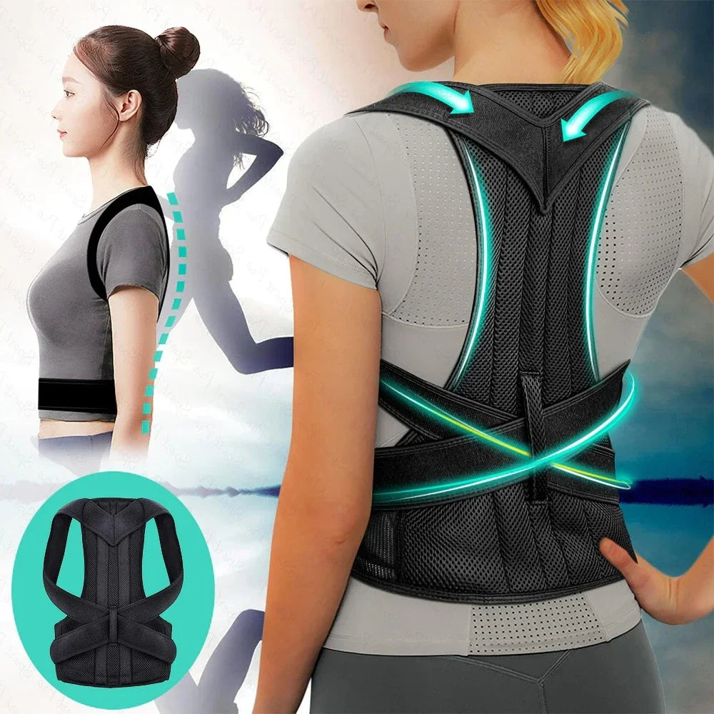 Reinforced Belt Lumbar Posture Corrector Vest With Adjustable Back Support