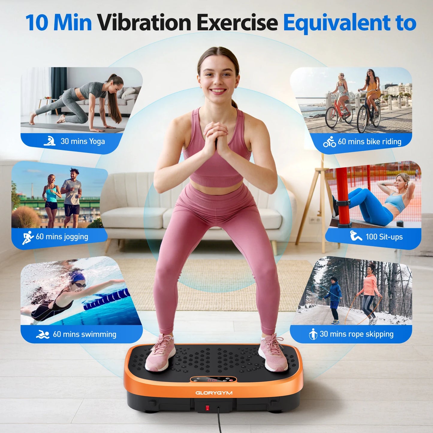 Vibration Plate Fat Burning Machine 120 Levels 330lbs Capacity