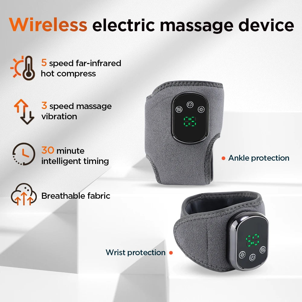 Hailicare Rechargeable Electric Ankle Massager With Heat And Vibration
